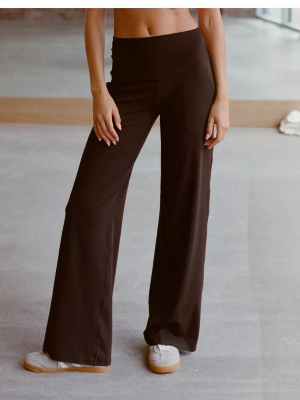 aerie real me Wide Leg Pants. Brown